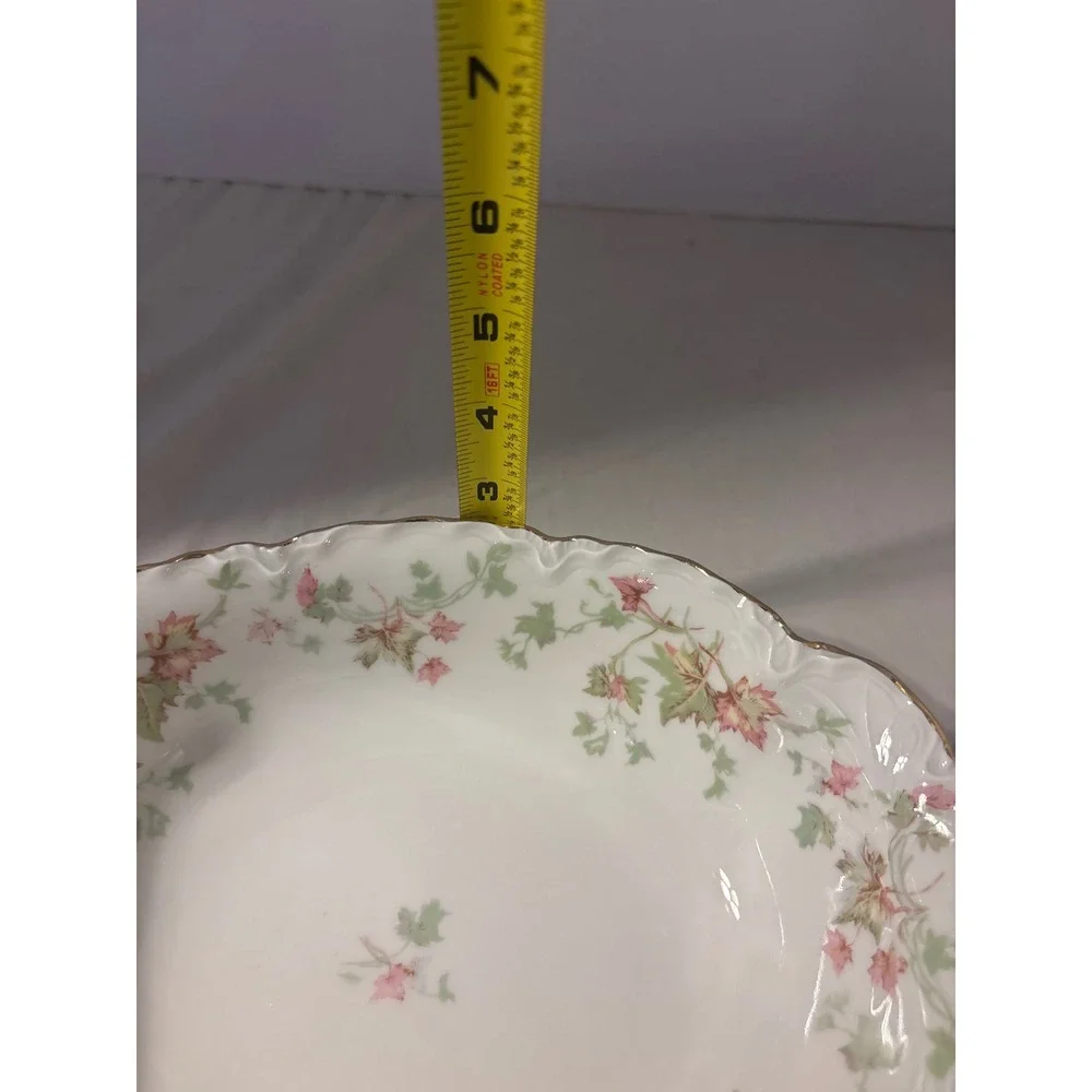 Hutschenreuther Selb Bavaria US Zone Porcelain Floral Serving Set 3pc Gold Trim